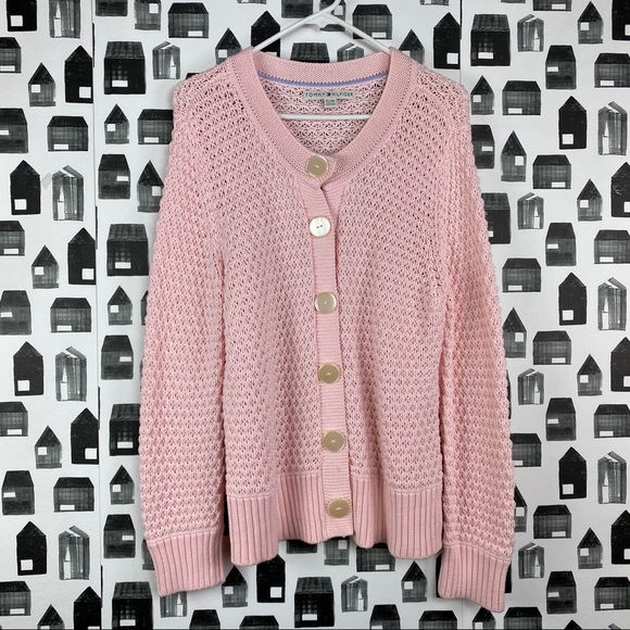 Tommy Hilfiger Sweaters - Tommy Hilfiger | Pink Knit Button Cardigan